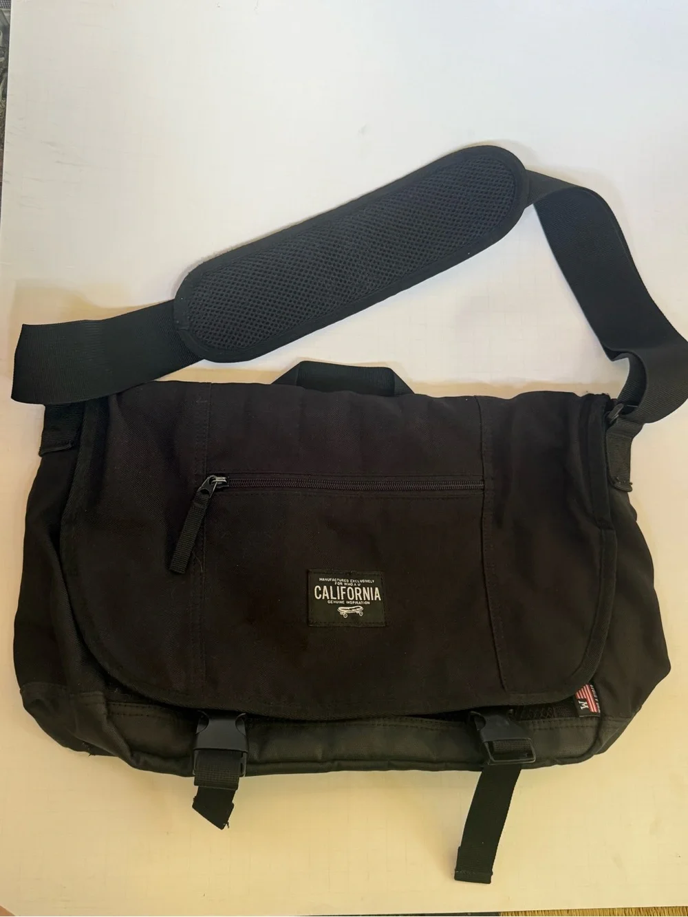 Black Messenger Bag for Men